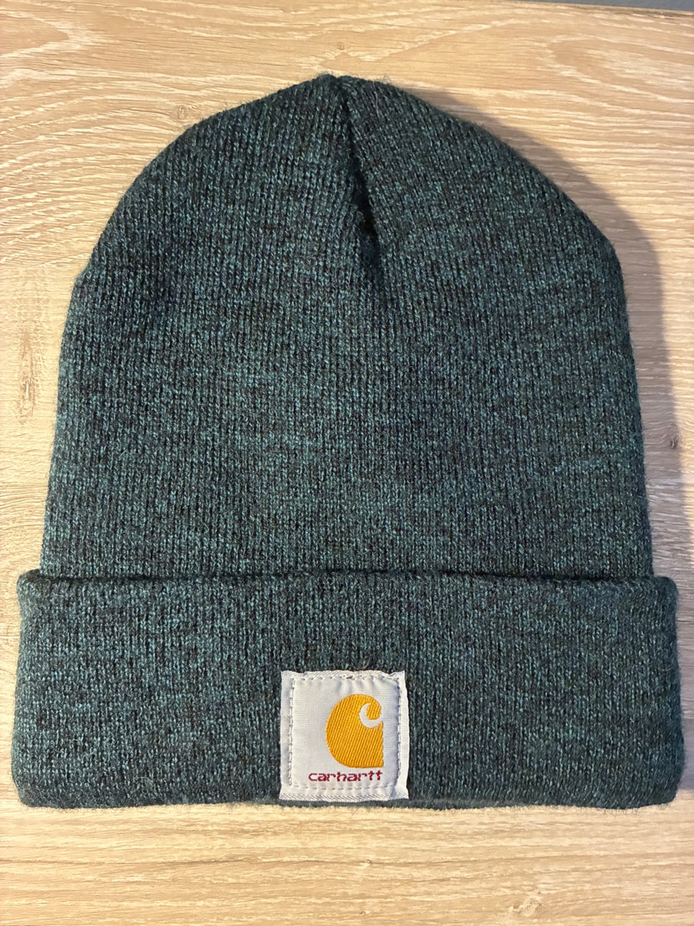Carhartt Teal-Green Cuffed Beanie with Logo Patch